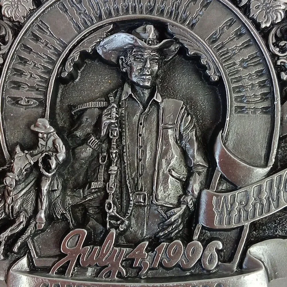 Vintage 1996 Metal Belt Buckle Greeley Independence Stampede Colorado 98/250